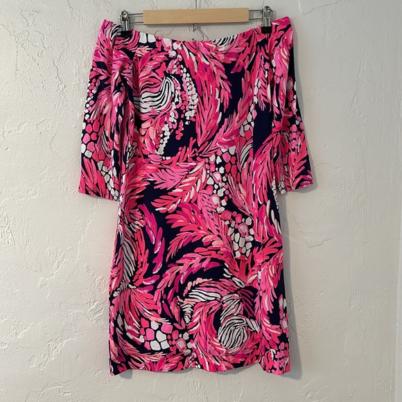 Lilly Pulitzer Laurana Off-The-Shoulder Mini Dress 3/4 Sleeves size Small - Picture 6 of 9